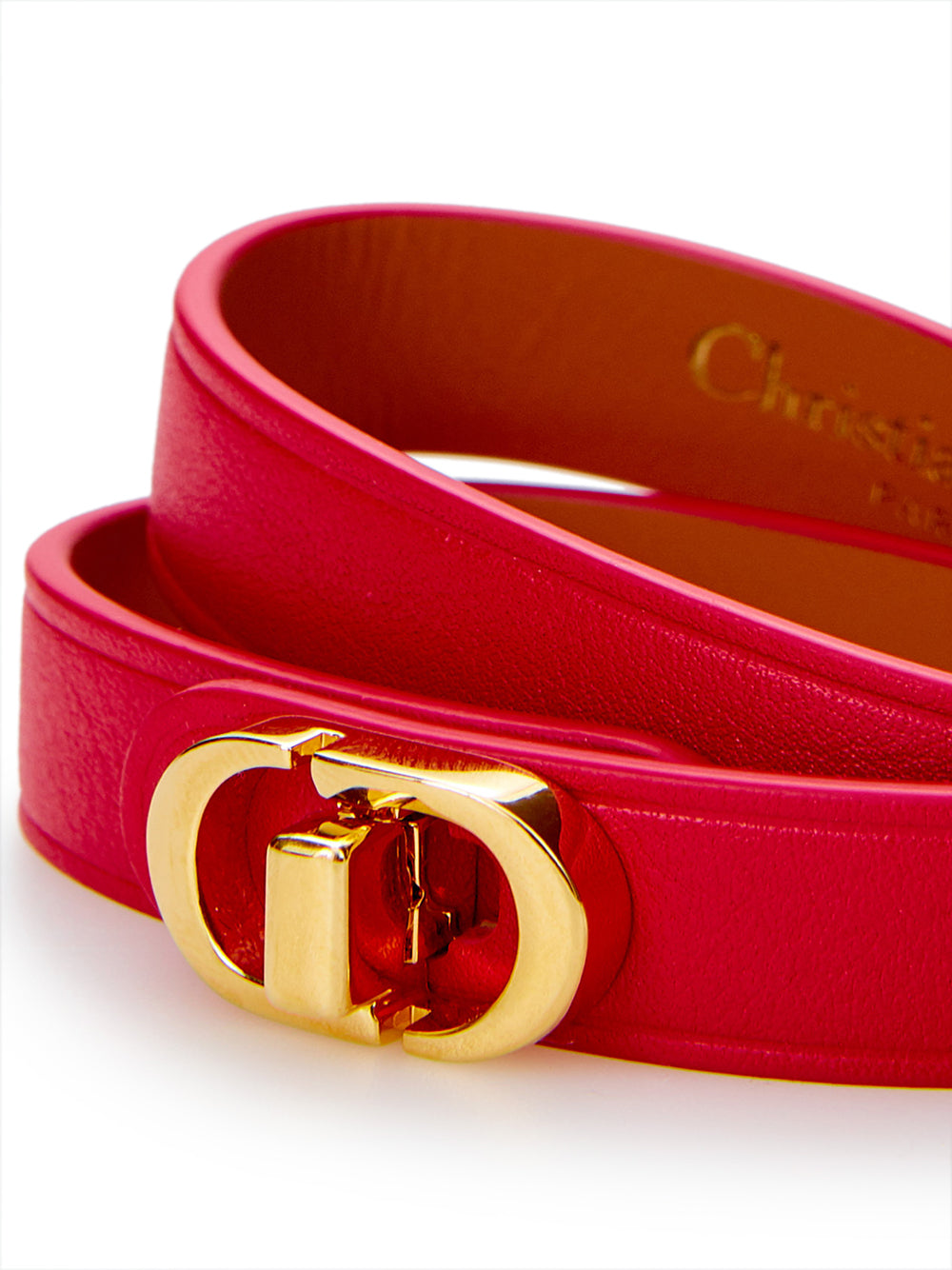 Elegant Red Leather Double Band Bracelet