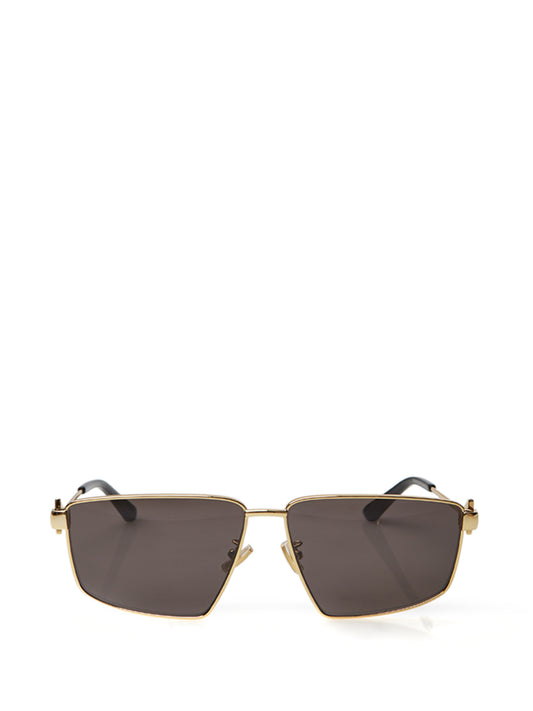Elegant Gold Metal Squared Sunglasses