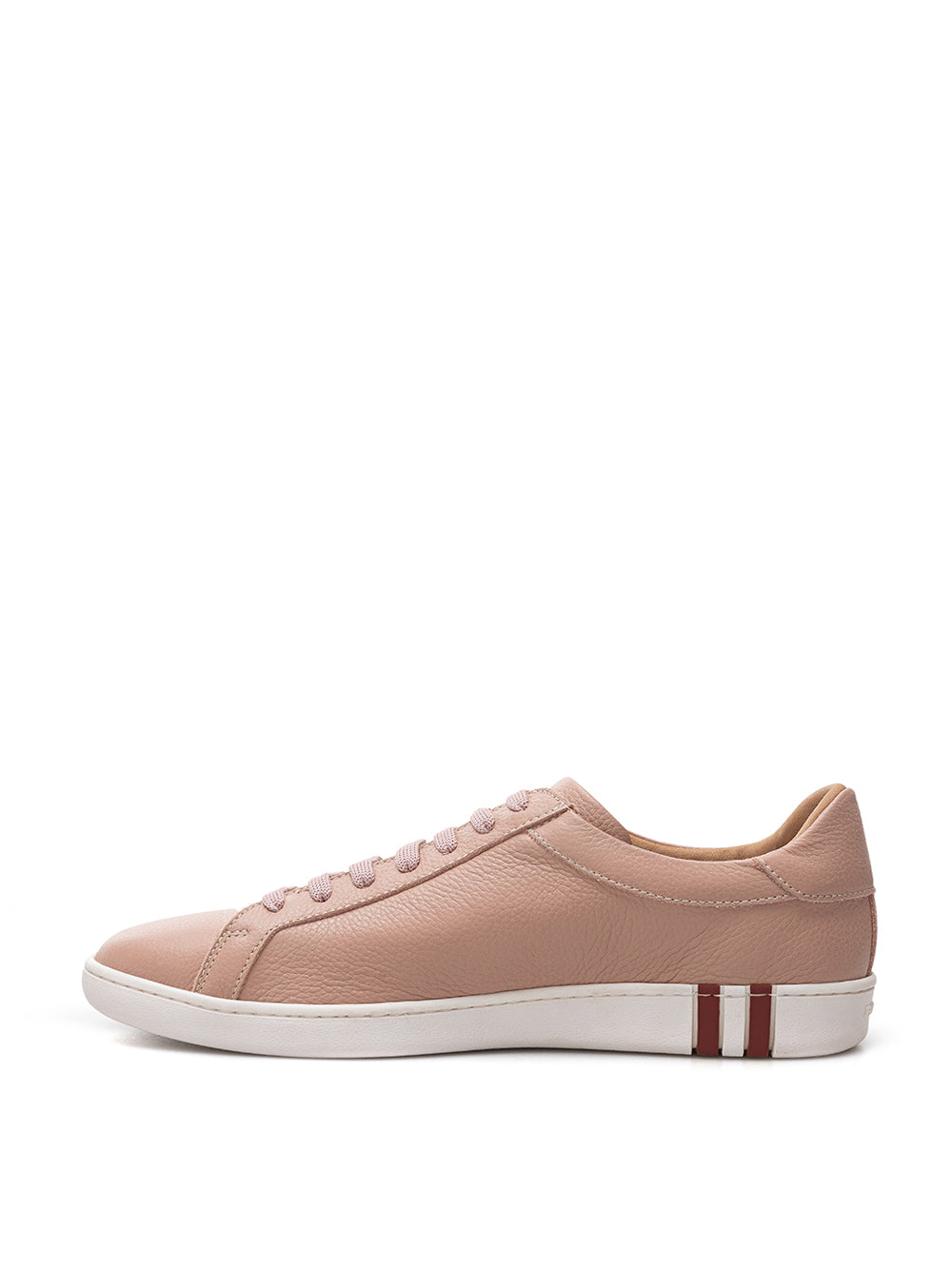 Elegant Pink Leather Lace-Up Sneakers