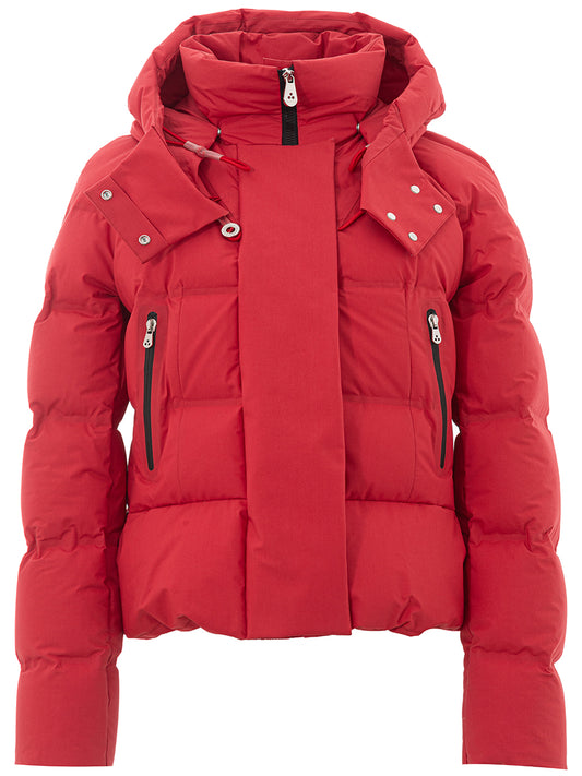 Elegant Red Quilted Cotton Jacket