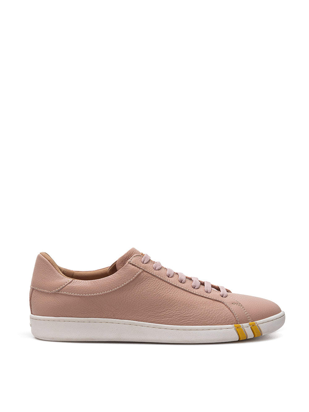 Chic Pink Leather Lace-Up Sneakers