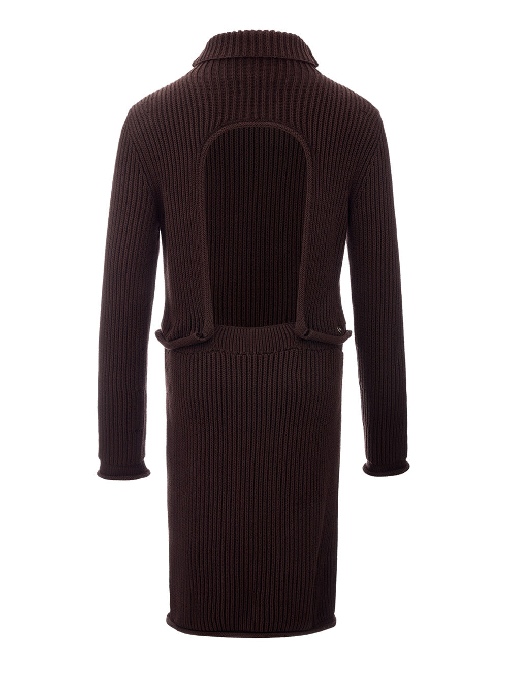 Elegant Ribbed Knit Cotton Pencil Dress