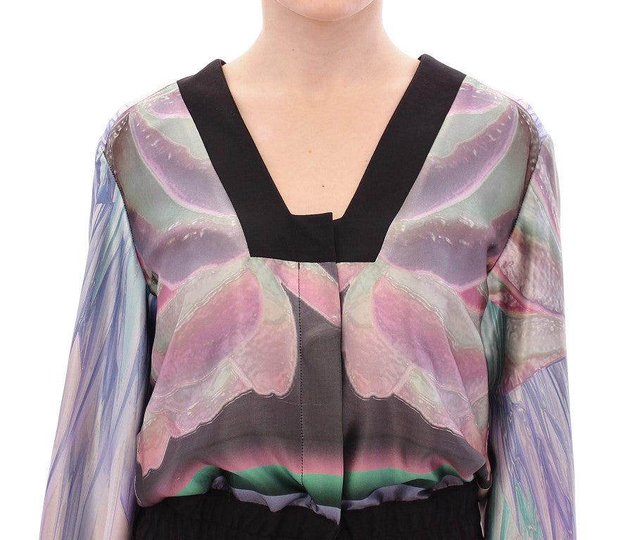 Multicolor silk blouse jacket