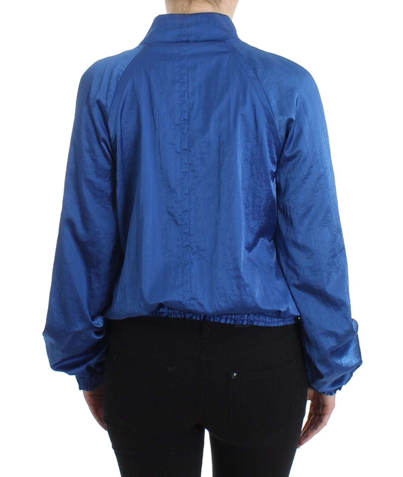 Blue Bomber Jacket Coat Blazer Short Nylon