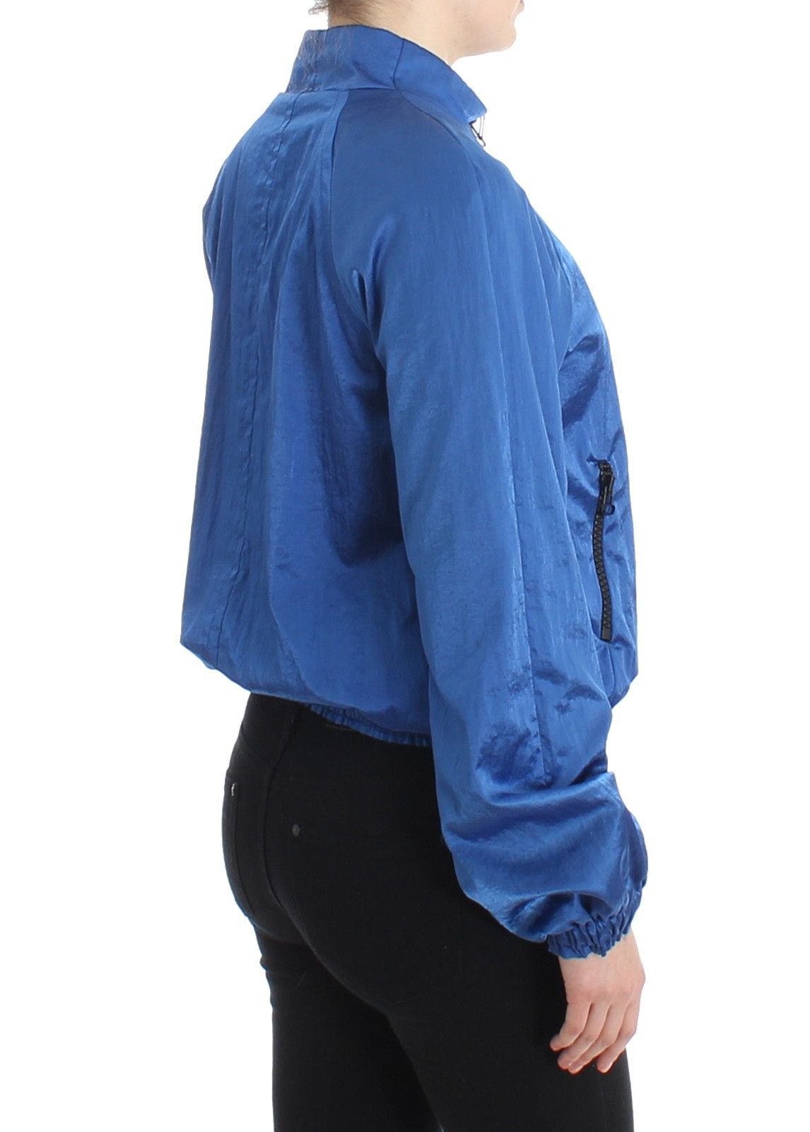 Blue Bomber Jacket Coat Blazer Short Nylon