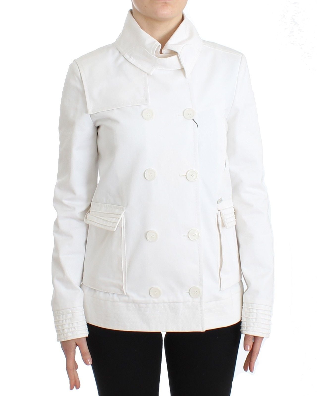 White Double Breasted Jacket Coat Blazer