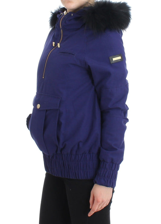 Blue Padded Jacket Hooded Short K-Way