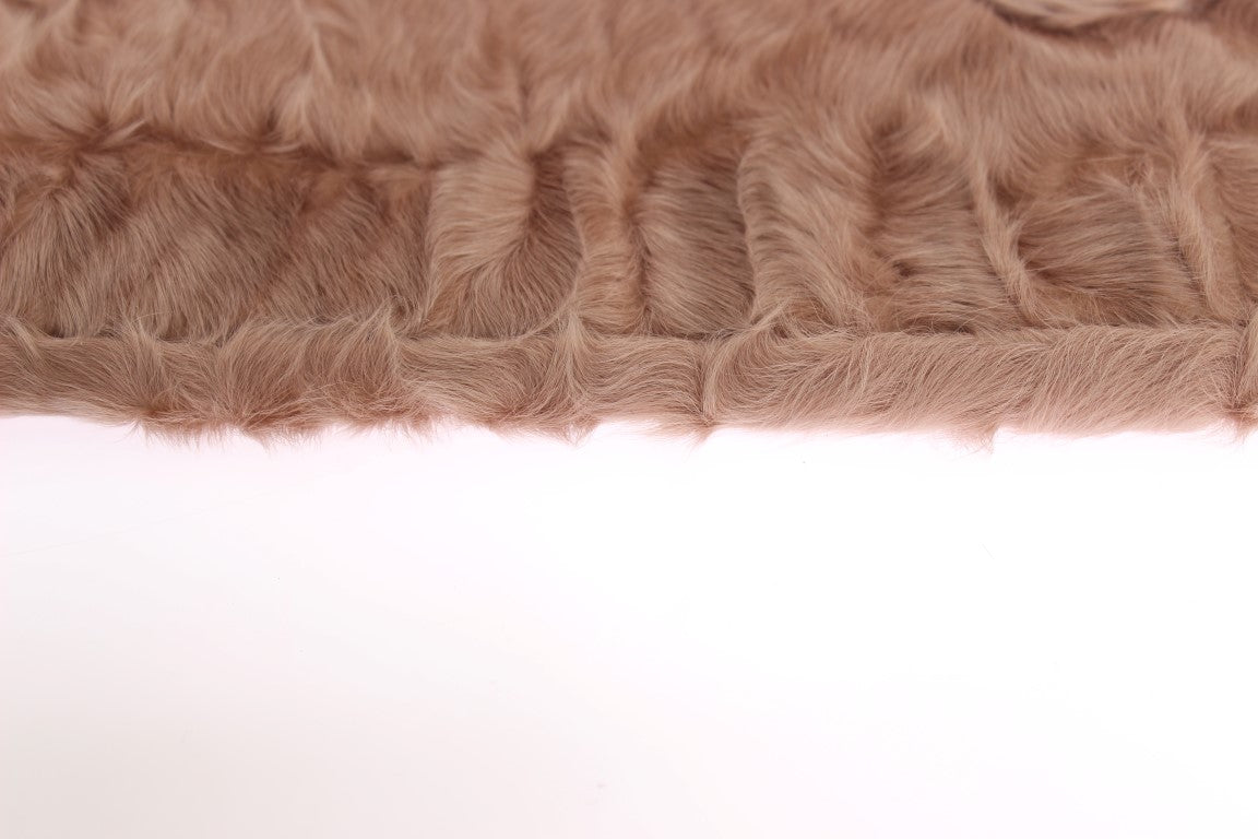 Beige Suede Xiangao Fur Elbow Gloves