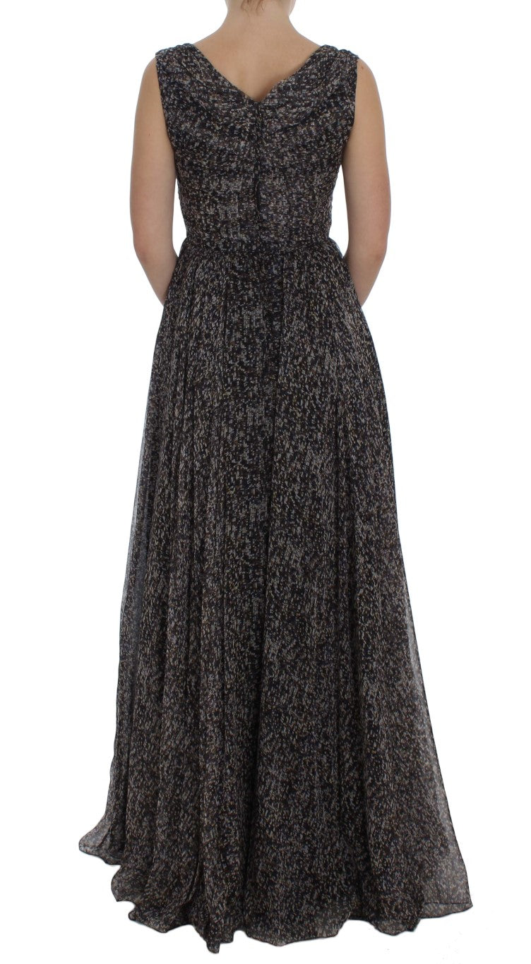 Dark Silk Shift Gown Full Length Dress