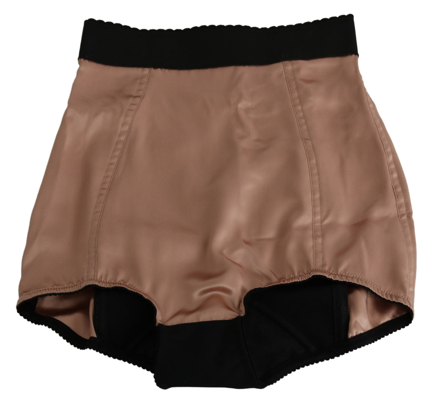 Beige Silk High Waist Mini Hot Pants Shorts