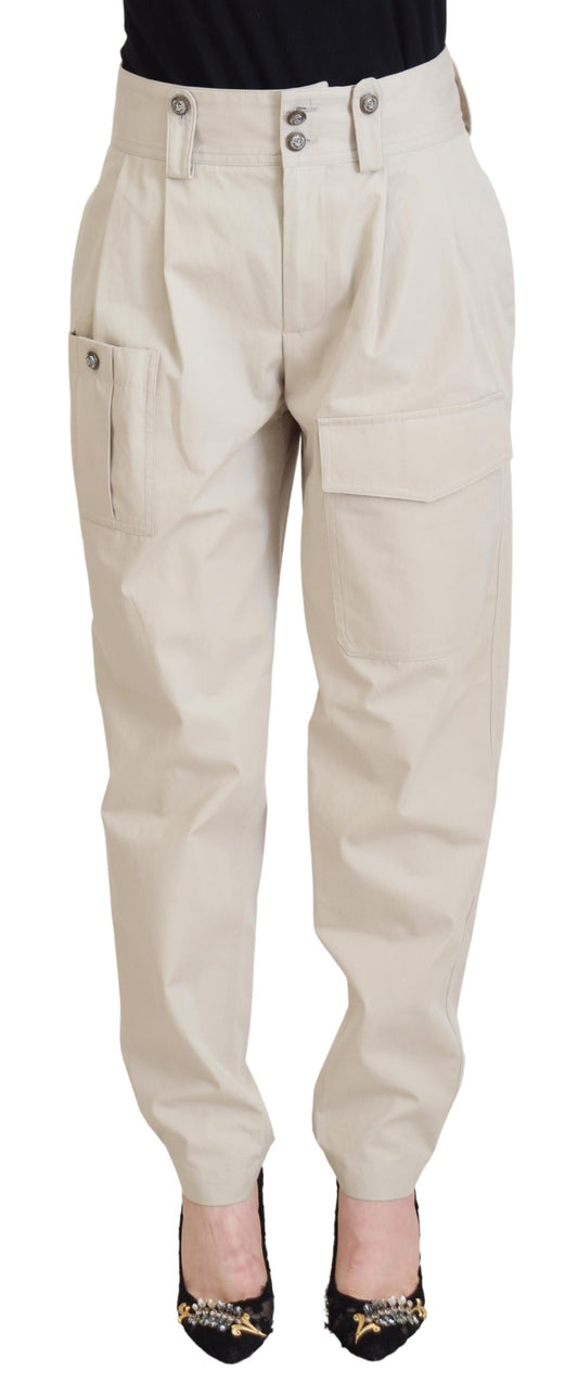 Beige High Waist Women Pants