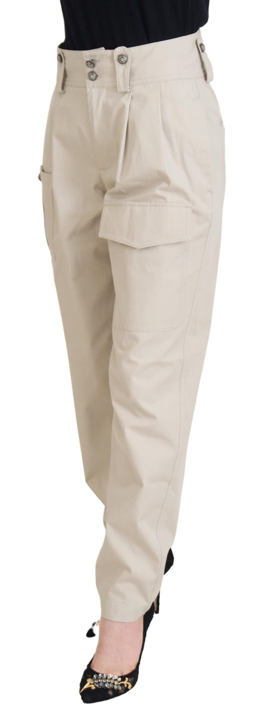 Beige High Waist Women Pants