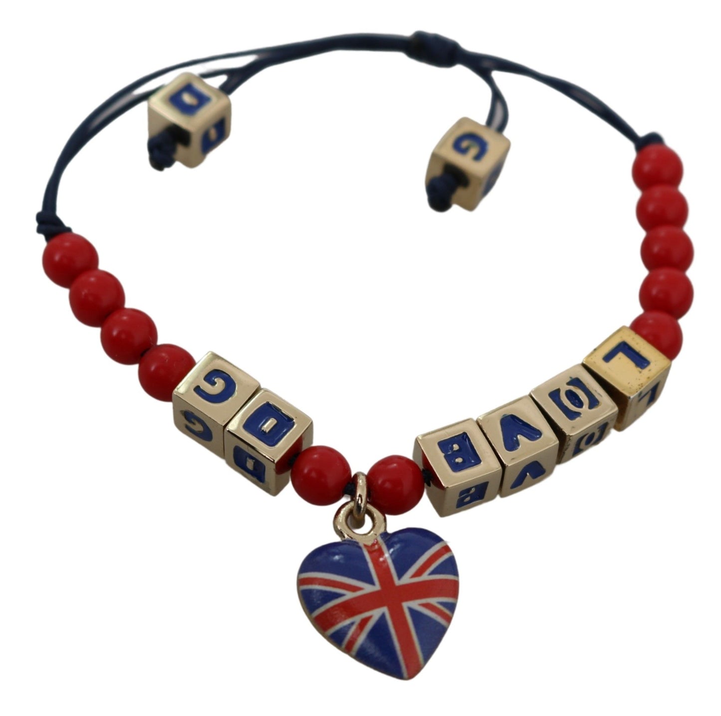 Red Blue Beaded DG LOVES LONDON Flag Branded Bracelet