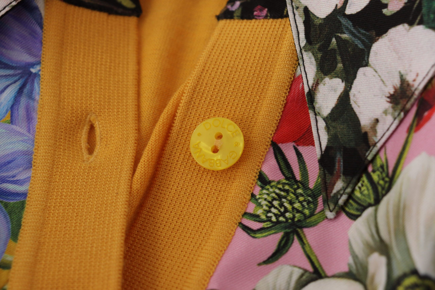 Yellow Patchwork Pullover Collared Sweater