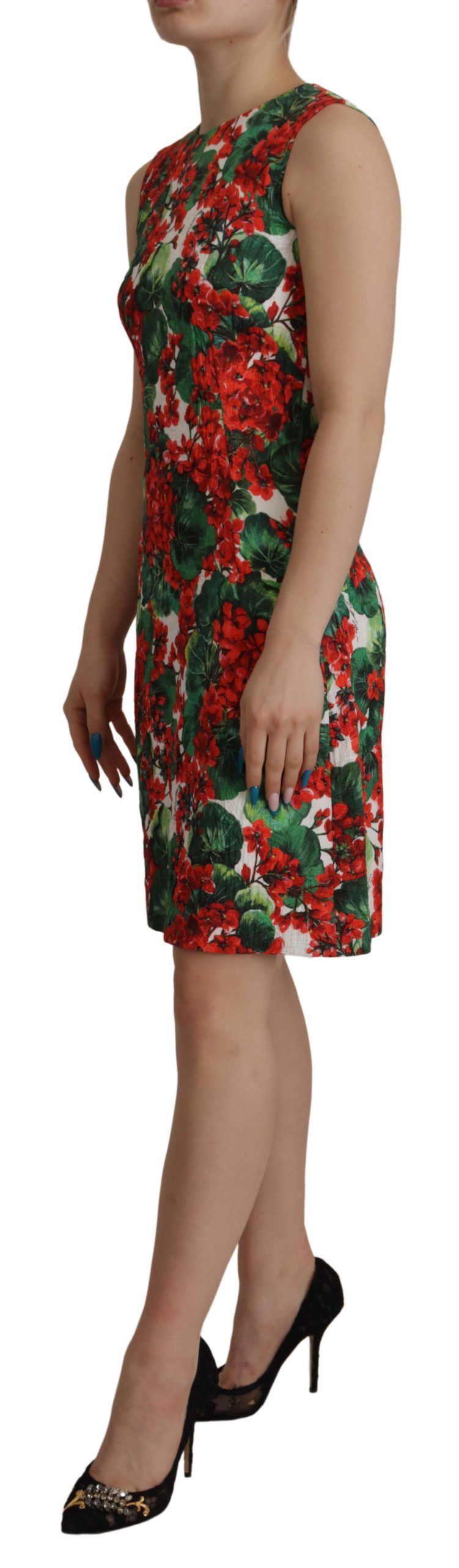 Multicolor Geranium Cotton Knee Length Dress