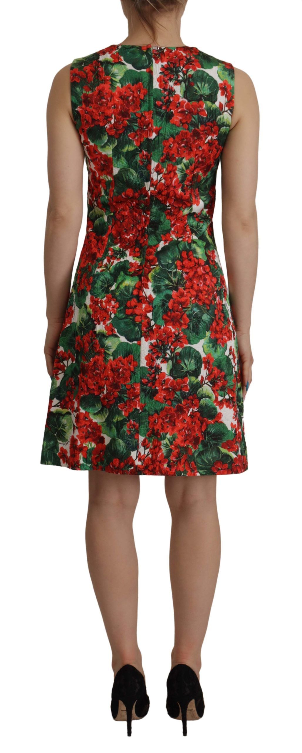 Multicolor Geranium Cotton Knee Length Dress