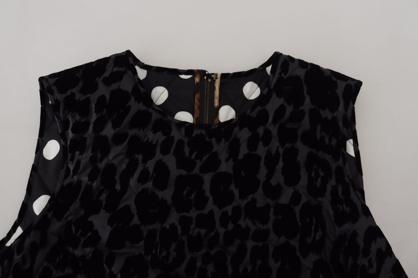 Black Leopard Shift Mini Polyester Dress