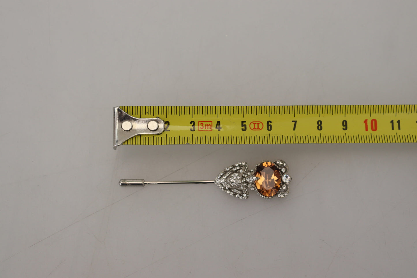 925 Sterling Silver Large Crystals Pin Brooch