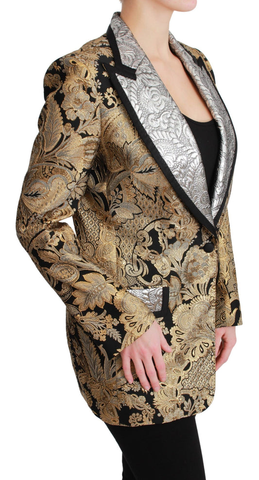 Black Gold Jacquard Blazer Jacket