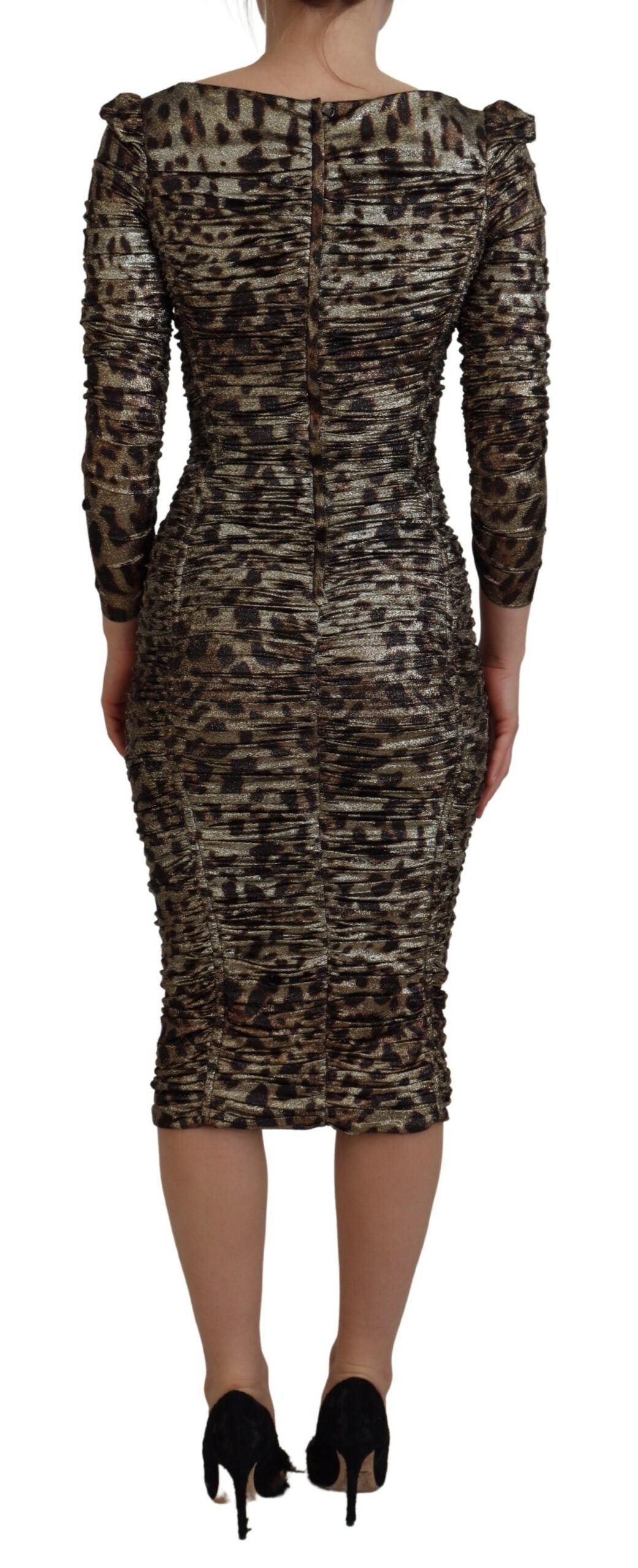 Multicolor Leopard Bodycon Sheath Midi Dress