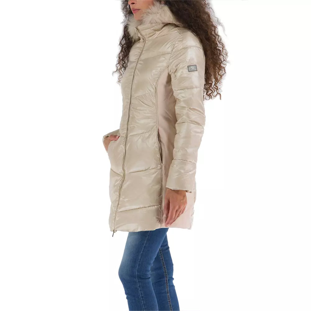 Beige Polyamide Jackets & Coat