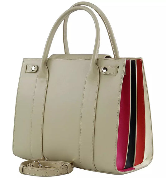 Beige Leather Di Calfskin Crossbody Bag