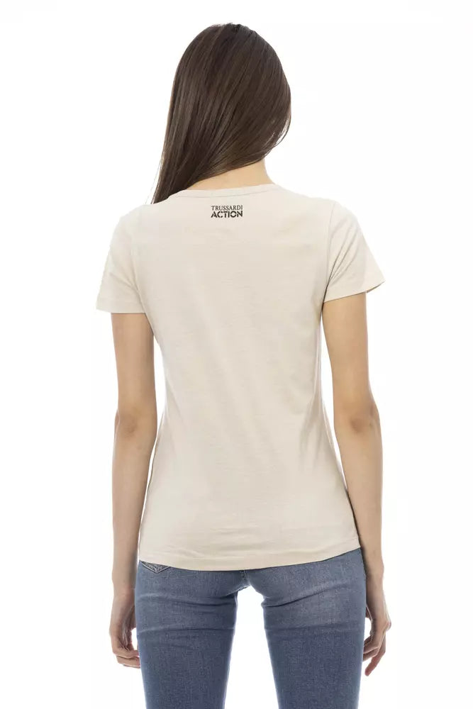 Beige Cotton Tops & T-Shirt