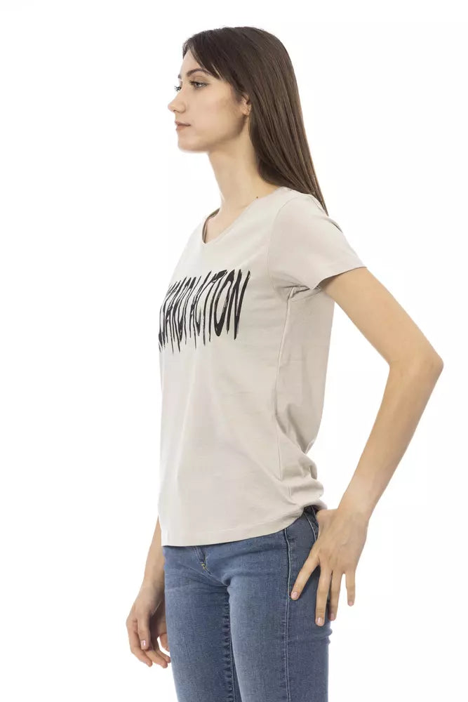 Beige Cotton Tops & T-Shirt