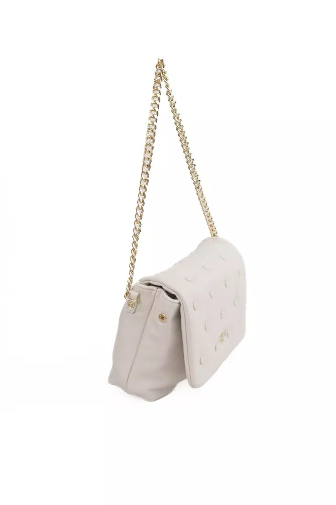 Beige Polyethylene Shoulder Bag