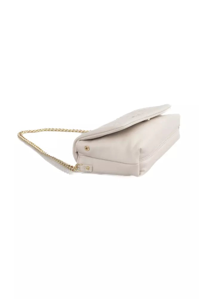 Beige Polyethylene Shoulder Bag