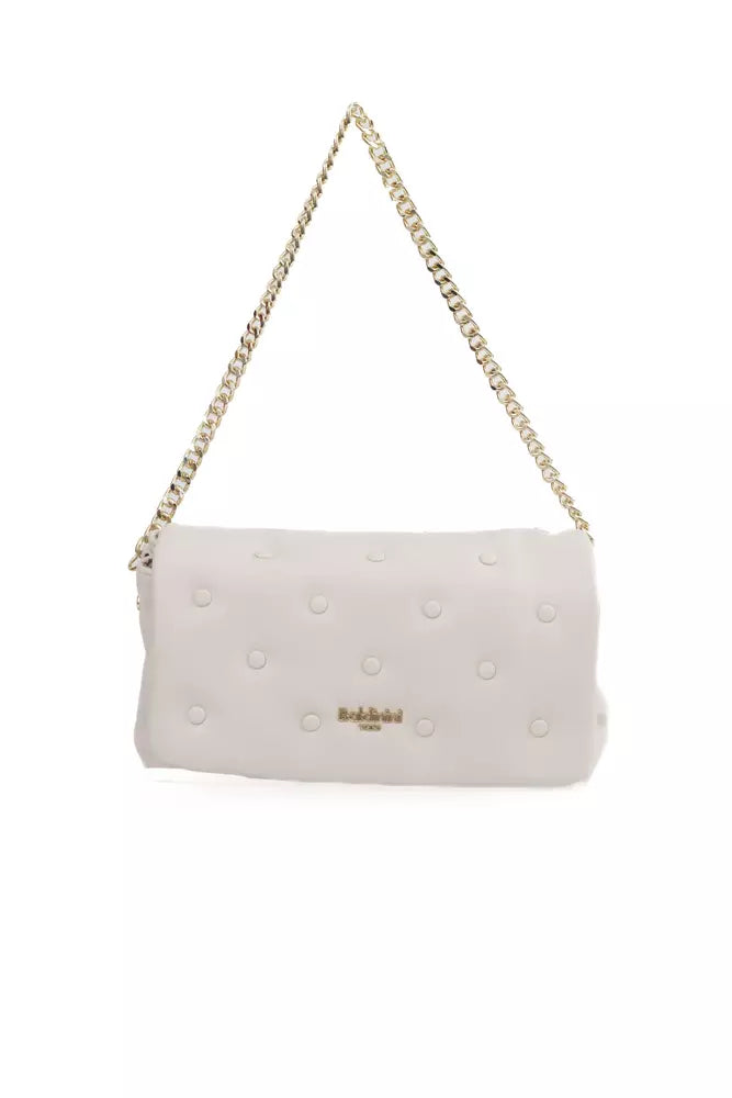 Beige Polyethylene Shoulder Bag