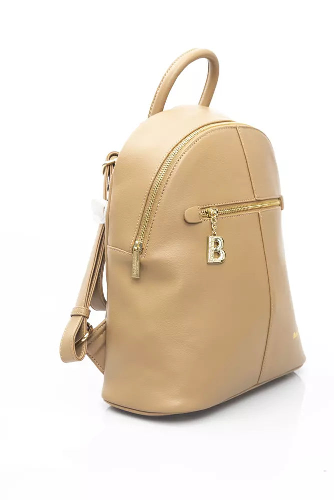 Beige Polyethylene Backpack