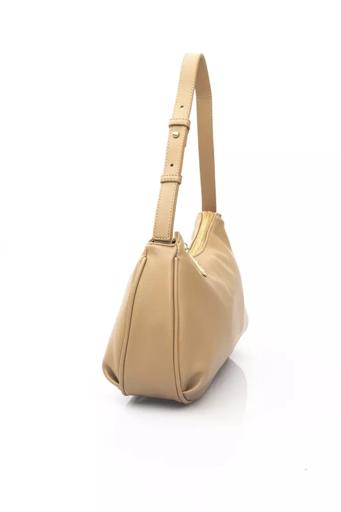 Beige Polyethylene Shoulder Bag