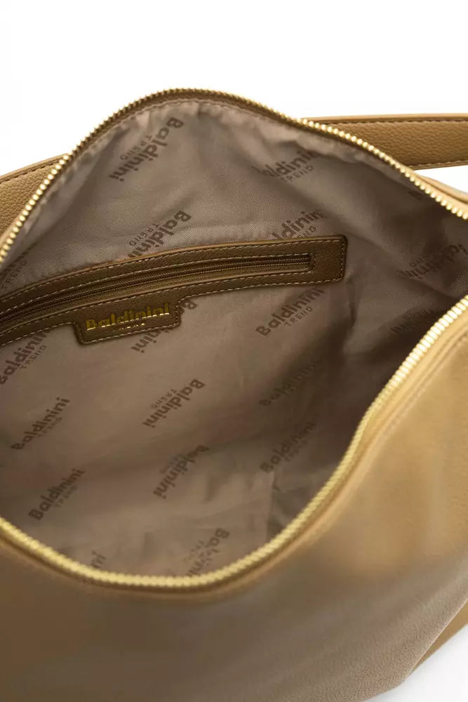 Beige Polyethylene Shoulder Bag