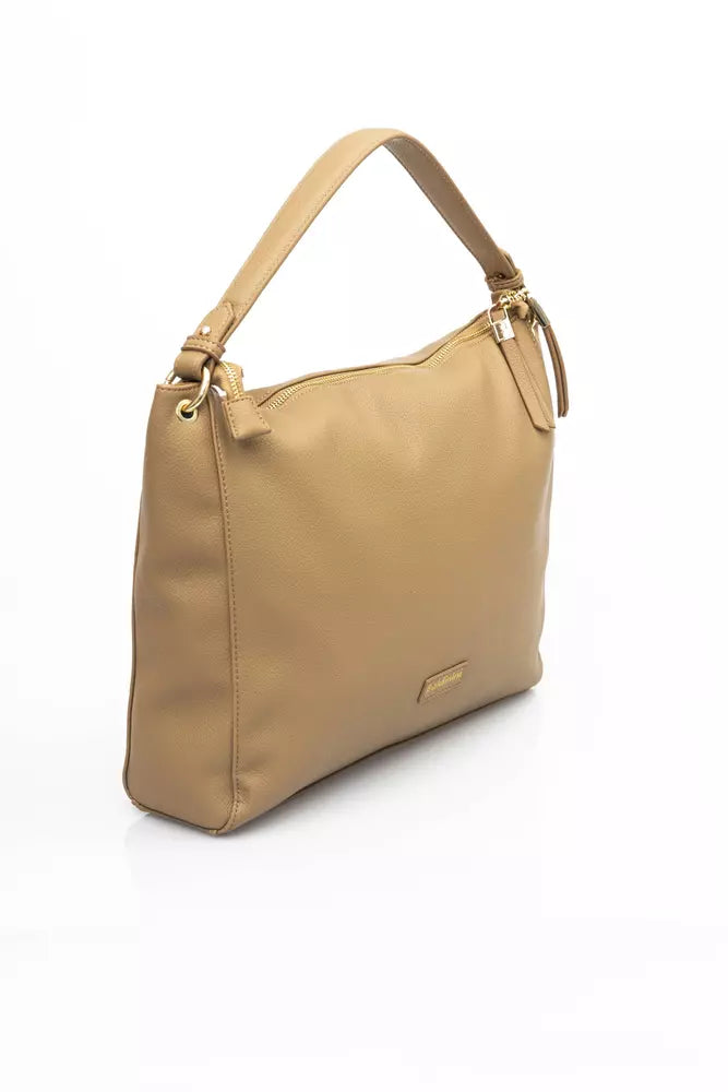 Beige Polyethylene Shoulder Bag