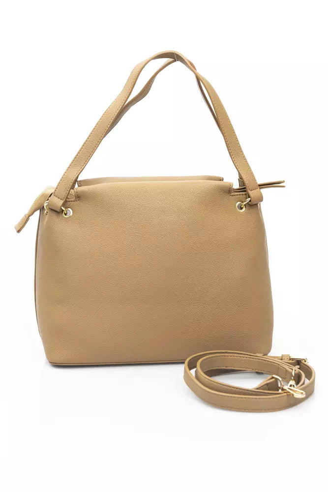 Beige Polyethylene Shoulder Bag