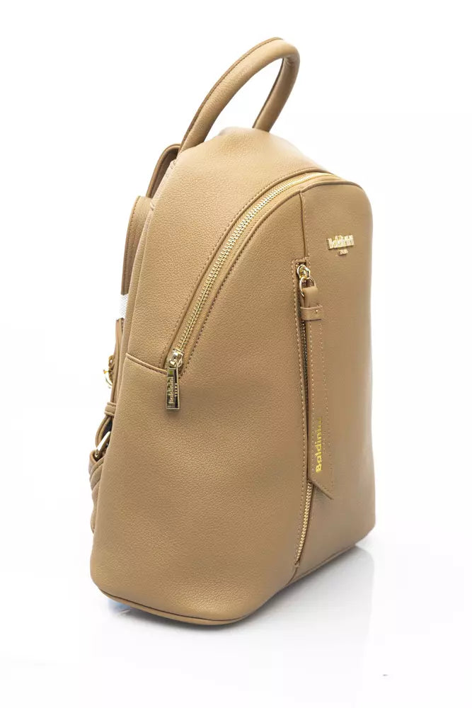 Beige Polyethylene Backpack