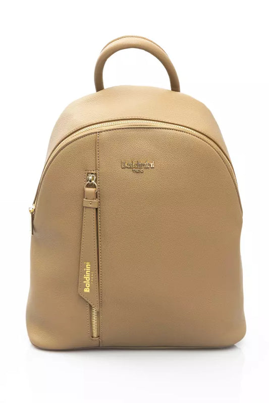 Beige Polyethylene Backpack