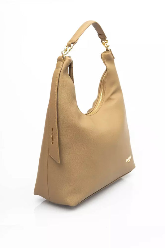 Beige Polyethylene Shoulder Bag