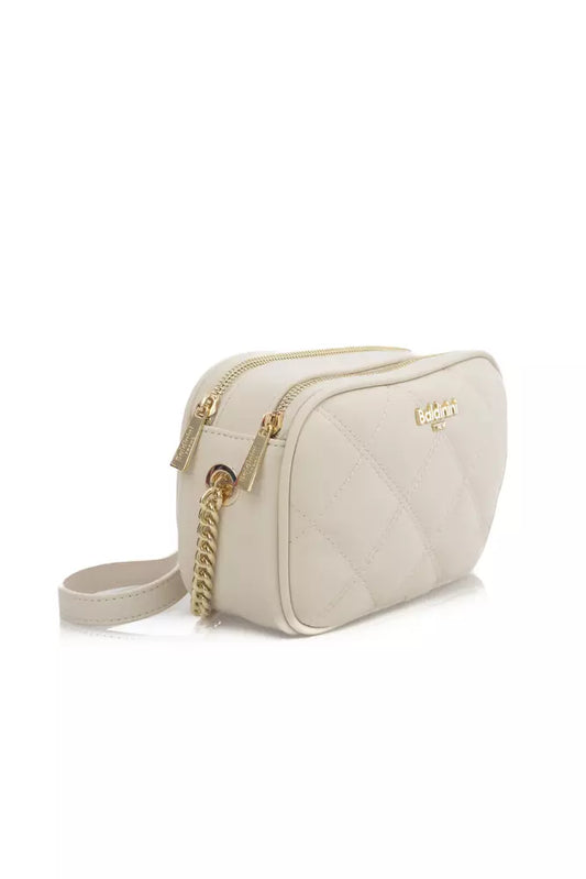 Beige Polyethylene Shoulder Bag