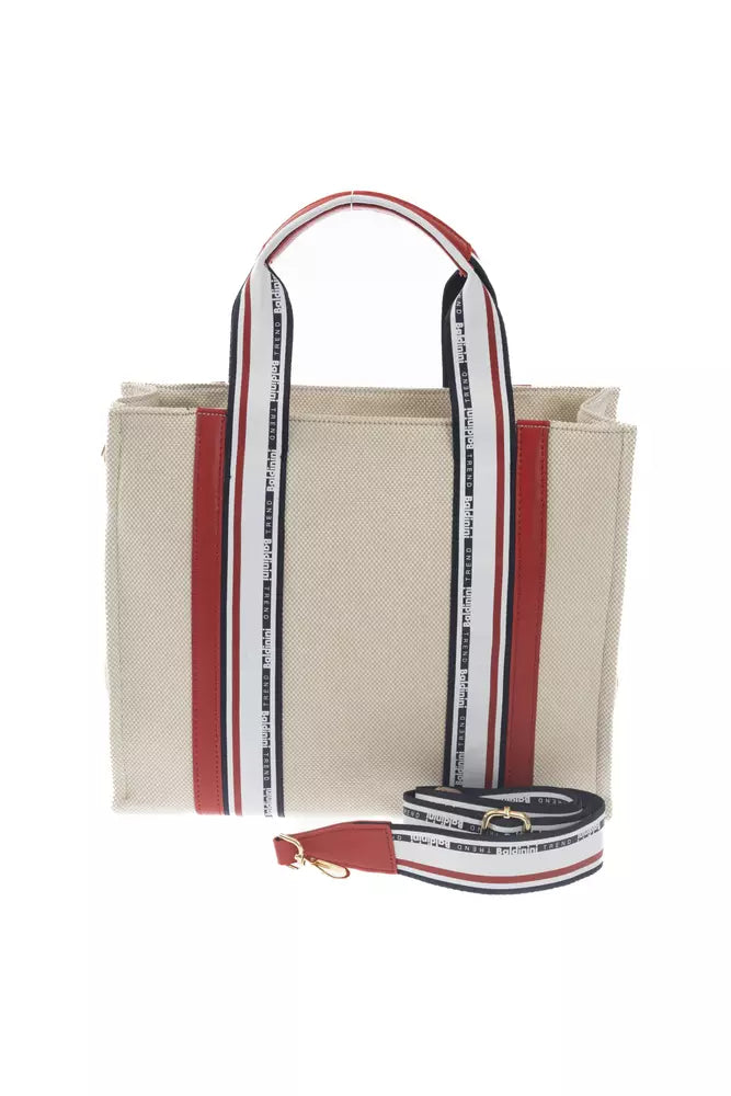 Beige Polyethylene Crossbody Bag