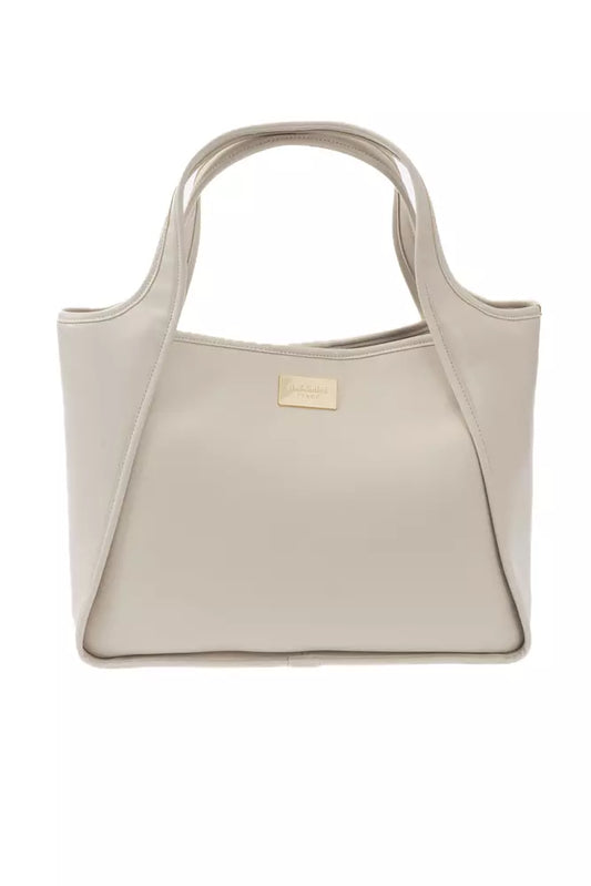 Beige Polyuretane Handbag