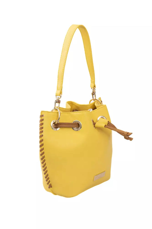 Yellow Polyuretane Crossbody Bag