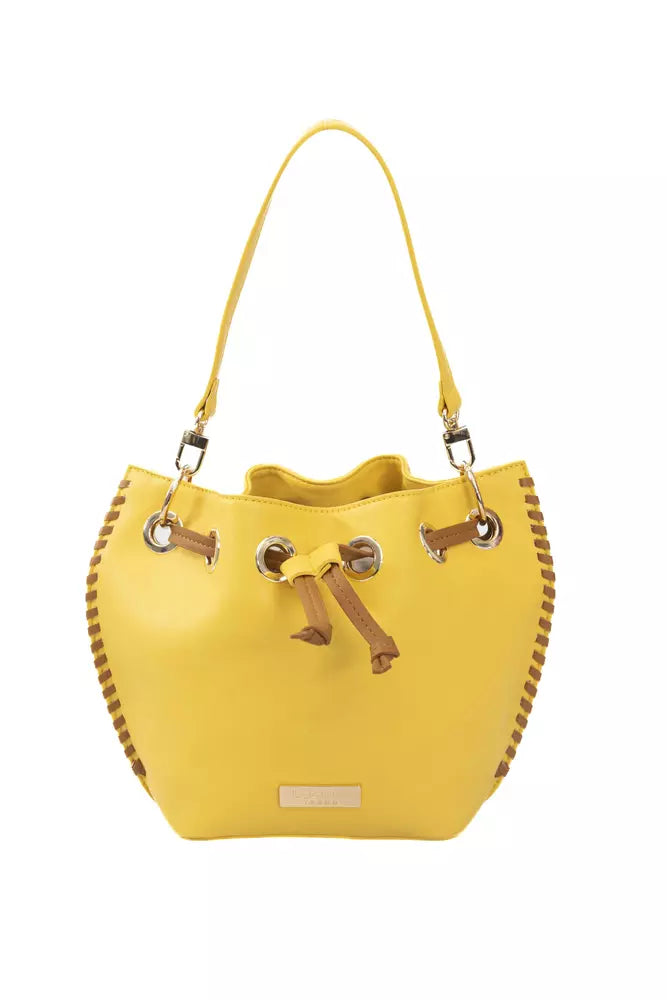 Yellow Polyuretane Crossbody Bag