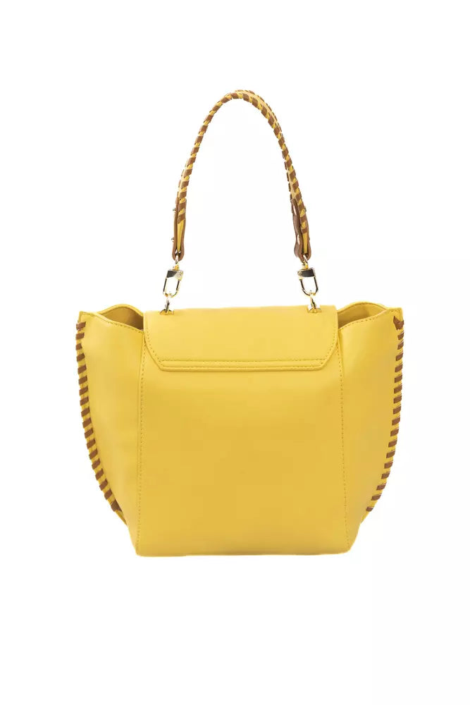 Yellow Polyuretane Crossbody Bag