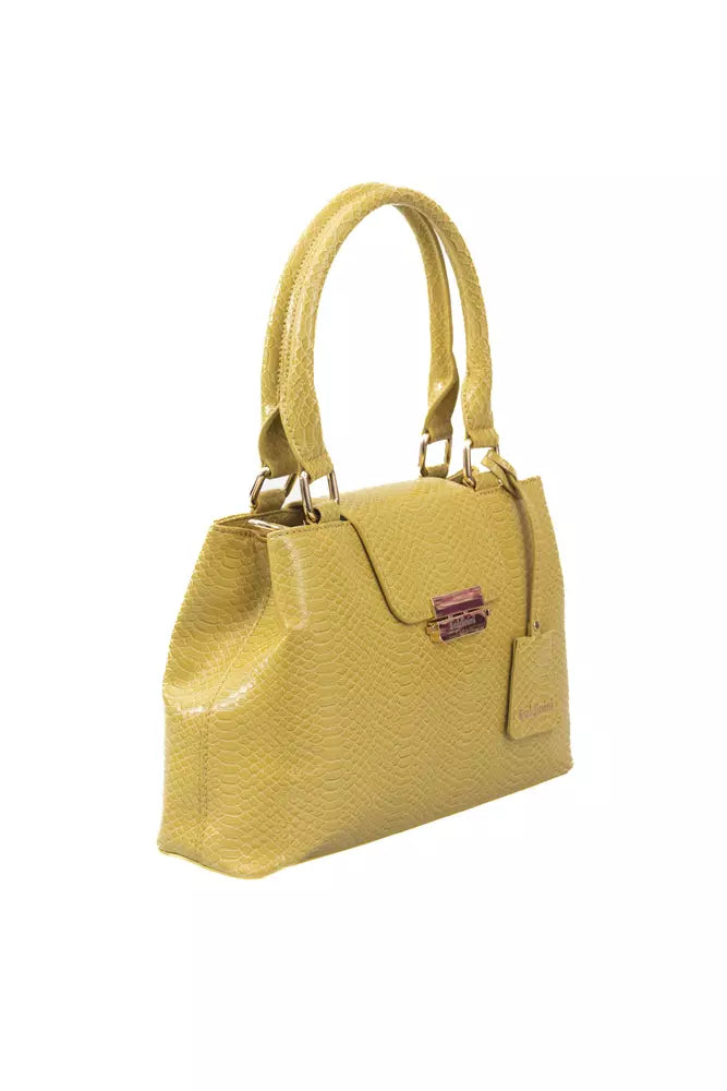 Yellow Polyuretane Crossbody Bag