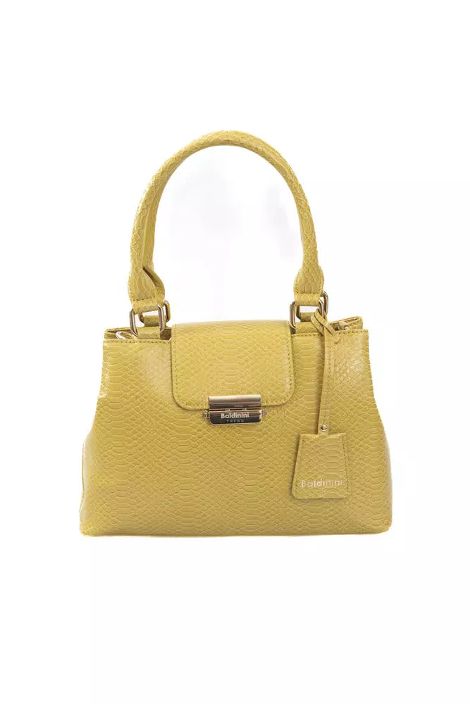 Yellow Polyuretane Crossbody Bag