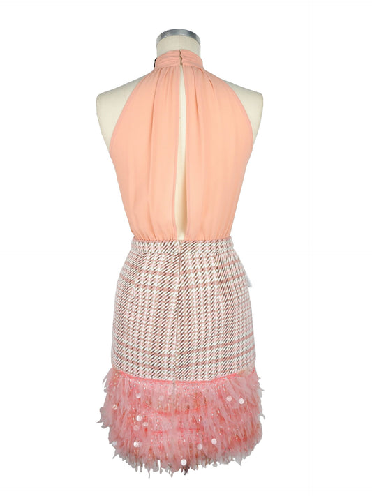 Pink Polyester E Cotton Dress