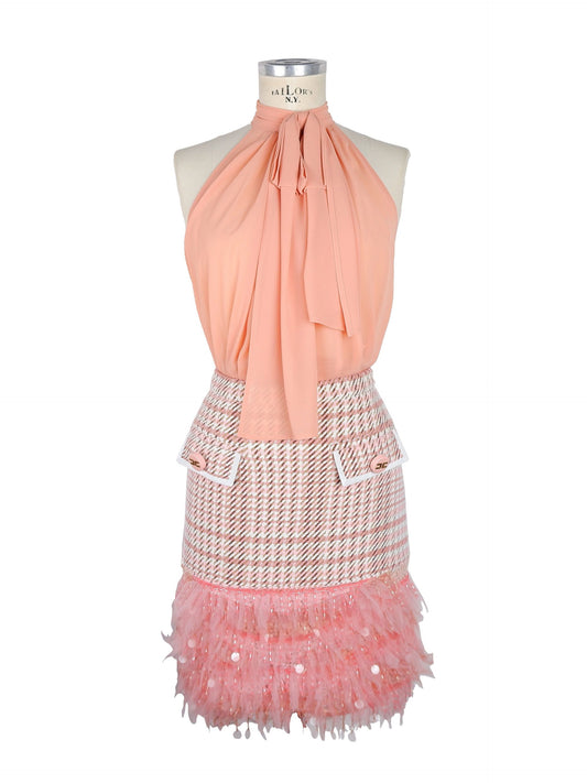 Pink Polyester E Cotton Dress