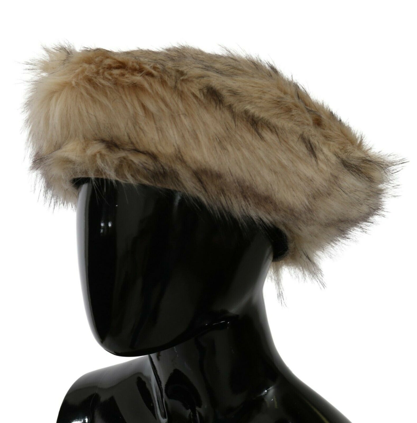 Beige Cashmere Fur Women Beret Hat